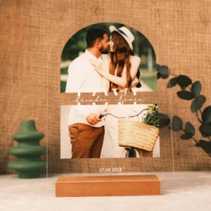 16x24 Cm Oval Pleksi Ahşap Stand